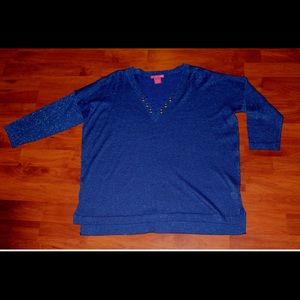 SUNNY LEIGH Shimmering Royal Blue Tunic - NWOT